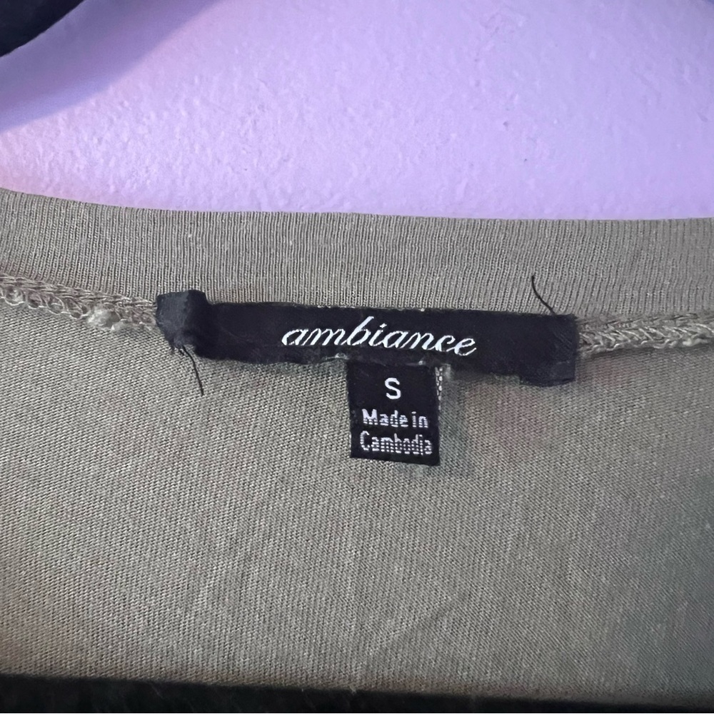 Ambiance Apparel Army Green Blouse - Picture 3 of 7